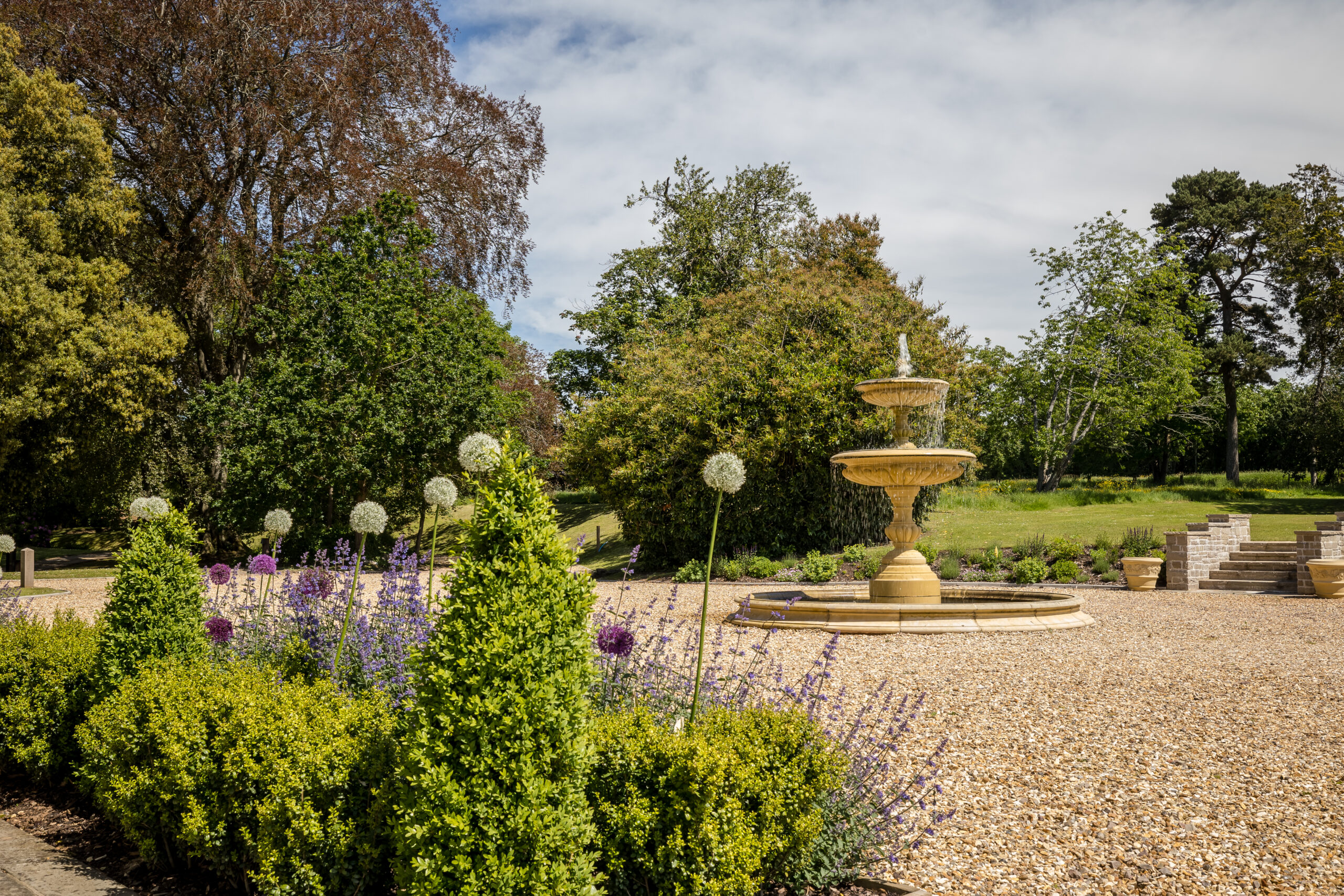 A close-up of flowers in the grounds of St Tewdrics